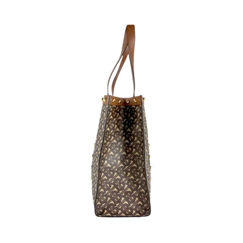 Burberry Tote Bag Shoulder Leather Brown Gold - Picture 1 of 4